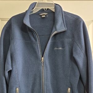 Eddie Bauer Fleece Jacket Mens Medium Full Zip Blue